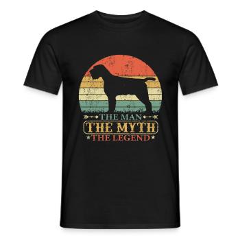 Griffon Korthals Pointing Dog Papa Dad Vintage - Men's T-Shirt - black - Front - AI Model Male 178 light (178cm)