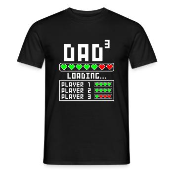 Dad father of 3 third three child baby children - Men's T-Shirt - black - Front - AI Model Male 178 light (178cm)