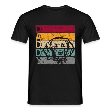 Flat Coated Retriever Dog Dad Papa Master Him - Men's T-Shirt - black - Front - AI Model Male 178 light (178cm)