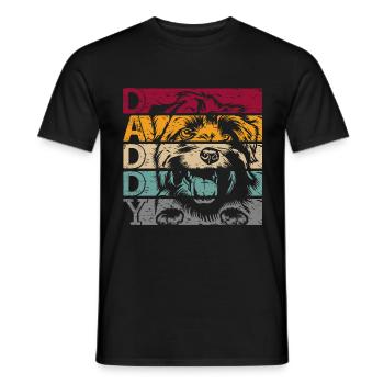 Norfolk Terrier Dad Papa Master for Him Dog Pap - Men's T-Shirt - black - Front - AI Model Male 178 light (178cm)