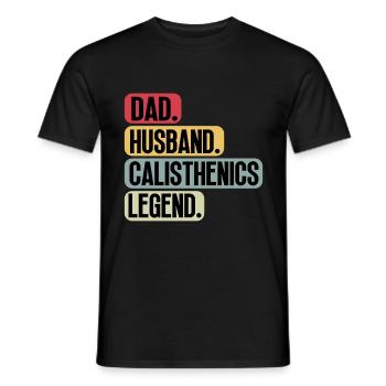 Calisthenics Dad Ehemann Lustige Sprüche Vintage - Männer T-Shirt - Schwarz - Vorne - AI Model Male 178 light (178cm)