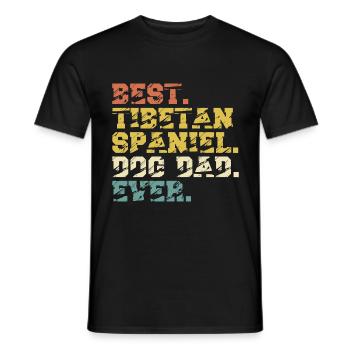 Épagneul tibétain papa papa papa papa propriétaire Vintage - T-shirt homme - noir - Devant - AI Model Male 178 light (178cm)