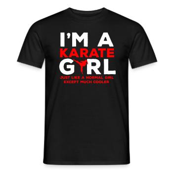 Fille de karaté combattant arts martiaux sport asie - T-shirt homme - noir - Devant - AI Model Male 178 light (178cm)