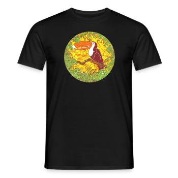 Rainforest tropics environmental protection jungle pelican - Men's T-Shirt - black - Front - AI Model Male 178 light (178cm)