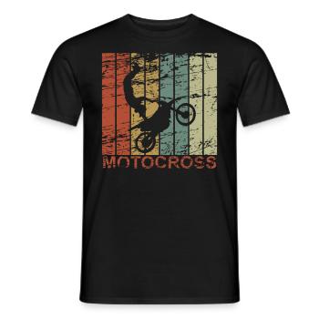 Motocross retro - dirtbike, motorcycle, biker - Men's T-Shirt - black - Front - AI Model Male 178 light (178cm)
