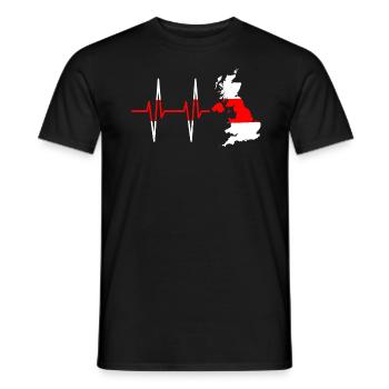 Heartbeat England - Pulse, English, Gift - Men's T-Shirt - black - Front - AI Model Male 178 light (178cm)