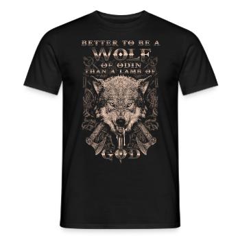 Better a wolf of Odin than a - Men's T-Shirt - black - Front - AI Model Male 178 light (178cm)