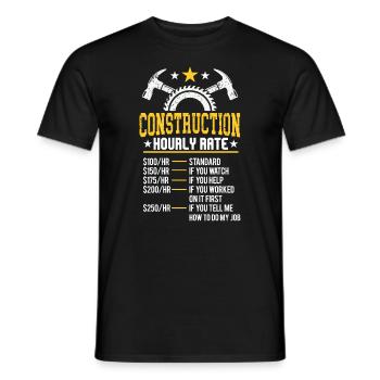 Syndicat d'entreprise de taux horaire drôle de construction - T-shirt homme - noir - Devant - AI Model Male 178 light (178cm)