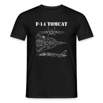 Schéma Tomcat F14 Vintage Blanc - T-shirt homme - noir - Devant - AI Model Male 178 light (178cm)