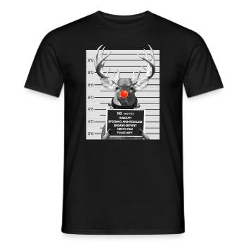 Tasse drôle de renne de prison prise pour Noël - T-shirt homme - noir - Devant - AI Model Male 178 light (178cm)