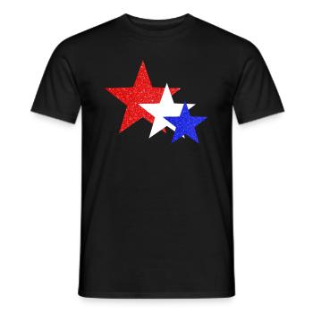 Patriotic red-white-blue stars American F - Men's T-Shirt - black - Front - AI Model Male 178 light (178cm)