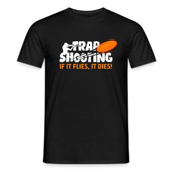 Le piège tire, s'il vole il meurt! Skeet - T-shirt homme - noir - Devant - AI Model Male 178 light (178cm)