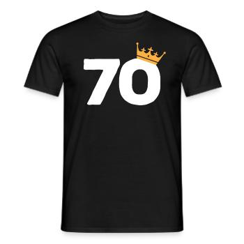 70th birthday number crown man woman gift - Men's T-Shirt - black - Front - AI Model Male 178 light (178cm)