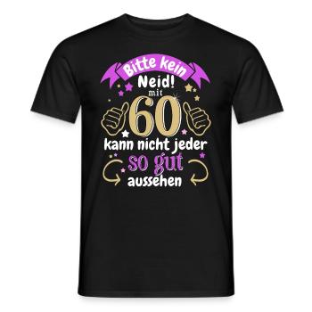 60. Geburtstag Frauen Damen 60 Jahre Geschenk - Männer T-Shirt - Schwarz - Vorne - AI Model Male 178 light (178cm)