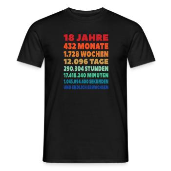18. Geburtstag Geschenk lustig - endlich erwachsen - Männer T-Shirt - Schwarz - Vorne - AI Model Male 178 light (178cm)