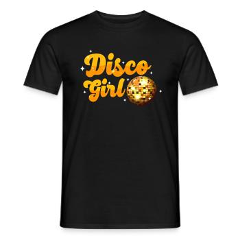 Disco-M�dchen Retro-Diskothek Disco-Tanzende Frau - Männer T-Shirt - Schwarz - Vorne - AI Model Male 178 light (178cm)