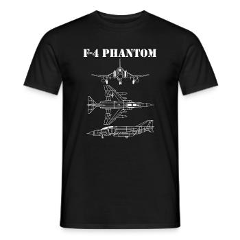 F-4 Phantom Fighter Jet Pilot Milit rflugzeug F4 - Men's T-Shirt - black - Front - AI Model Male 178 light (178cm)