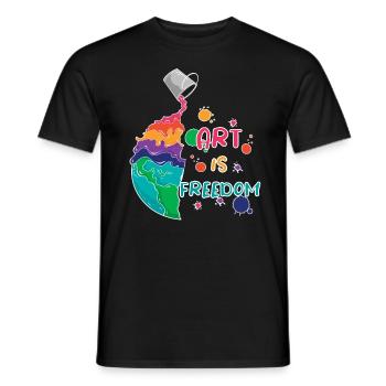 Artist - Art is Freedom - Men's T-Shirt - black - Front - AI Model Male 178 light (178cm)