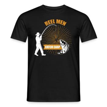 Pêche à carpes - T-shirt homme - noir - Devant - AI Model Male 178 light (178cm)