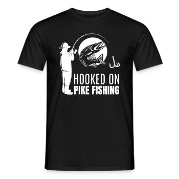 Addicted To Pike Fishing Pike Angler - Men's T-Shirt - black - Front - AI Model Male 178 light (178cm)
