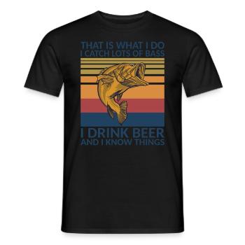 Dire drôle de bière et de perche de pêche - T-shirt homme - noir - Devant - AI Model Male 178 light (178cm)