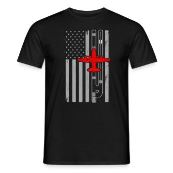 C130 Hercules Gunship American Flag Runway C130 - Männer T-Shirt - Schwarz - Vorne - AI Model Male 178 light (178cm)