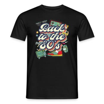 Retour aux années 80 ́ - T-shirt homme - noir - Devant - AI Model Male 178 light (178cm)