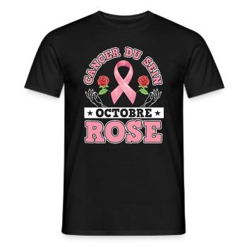 In October We Wear Pink Breast Cancer - Men's T-Shirt - black - Front - AI Model Male 178 light (178cm)