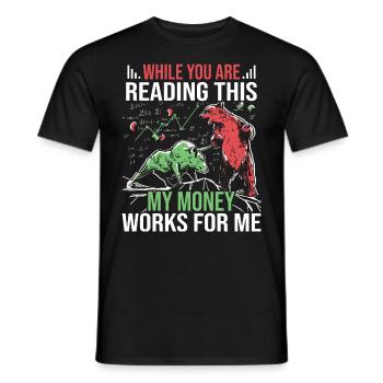 Stocks Invest Bull and Bear Stock Exchange - Men's T-Shirt - black - Front - AI Model Male 178 light (178cm)