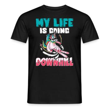 Ski skieur ski - La vie en descente - T-shirt homme - noir - Devant - AI Model Male 178 light (178cm)
