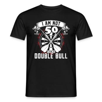 Dart Darts - I am a Double Bull - Men's T-Shirt - black - Front - AI Model Male 178 light (178cm)
