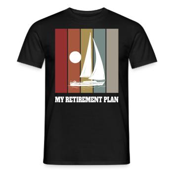 Mon plan de retraite Voile pour retraités - T-shirt homme - noir - Devant - AI Model Male 178 light (178cm)
