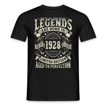 legends born in 1928 - Men's T-Shirt - black - Front - AI Model Male 178 light (178cm)