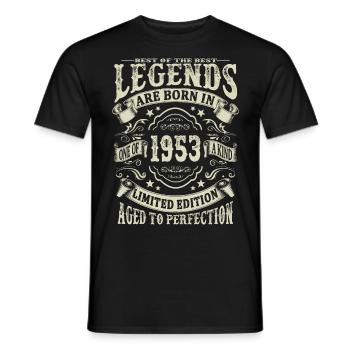 Legenden geboren 1953 - Männer T-Shirt - Schwarz - Vorne - AI Model Male 178 light (178cm)