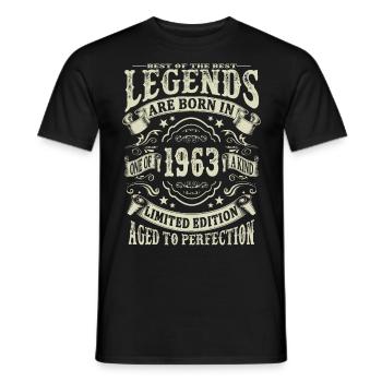 Legenden geboren 1963 - Männer T-Shirt - Schwarz - Vorne - AI Model Male 178 light (178cm)