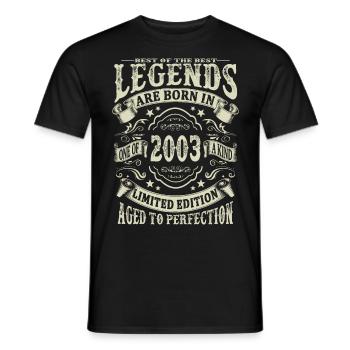 Legenden geboren 2003 - Männer T-Shirt - Schwarz - Vorne - AI Model Male 178 light (178cm)