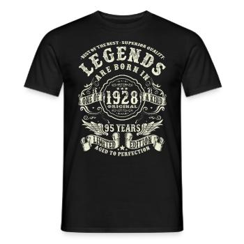 legends born in 1928 - 95 years old - Men's T-Shirt - black - Front - AI Model Male 178 light (178cm)