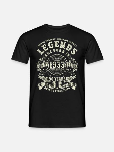 leggende nate nel 1933 - 90 anni - Mænd T-shirt - sort