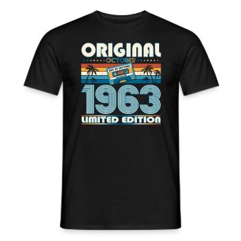 60. Geburtstag Retro Kassette Best of Oktober 1963 - Männer T-Shirt - Schwarz - Vorne - AI Model Male 178 light (178cm)