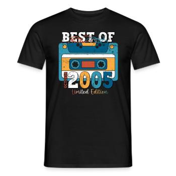 18. Geburtstag Mann Oktober Jahrgang 2005 Kassette - Männer T-Shirt - Schwarz - Vorne - AI Model Male 178 light (178cm)