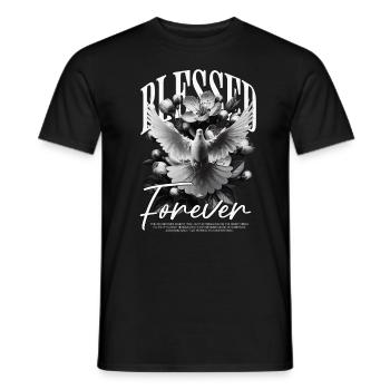 Gesegnet für immer Statement Friedens Taube - Männer T-Shirt - Schwarz - Vorne - AI Model Male 178 light (178cm)