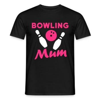Bowling mum (Bowlingkugel, umkippende Bowlingpins) - Männer T-Shirt - Schwarz - Vorne - AI Model Male 178 light (178cm)