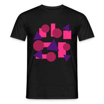 Geometric shapes (squares, circles, triangles) - Men's T-Shirt - black - Front - AI Model Male 178 light (178cm)