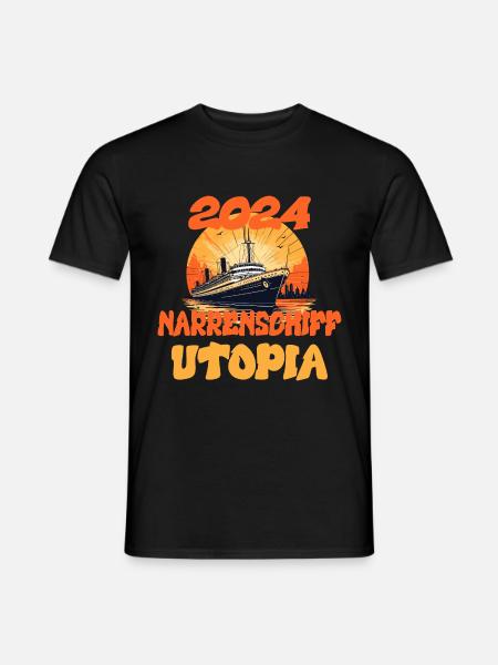 Ship of Fools Utopia, Quote - Men's T-Shirt - black