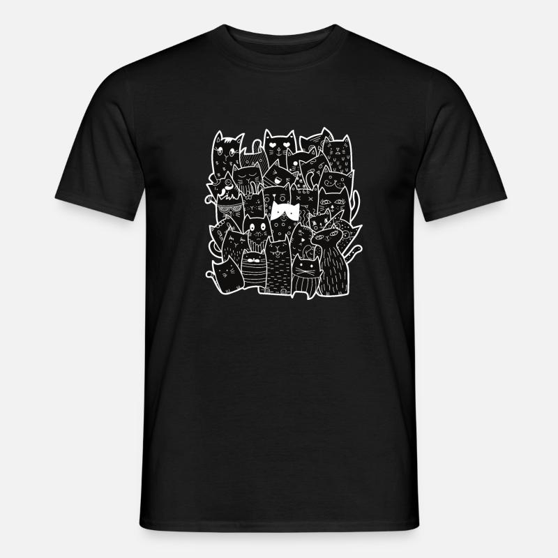 Cute Black Cats Pattern - Men’s T-shirt - black