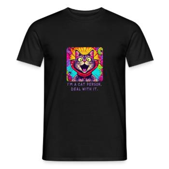 Cat lovers Unite - I'm proud of it! - Men's T-Shirt - black - Front - AI Model Male 178 light (178cm)