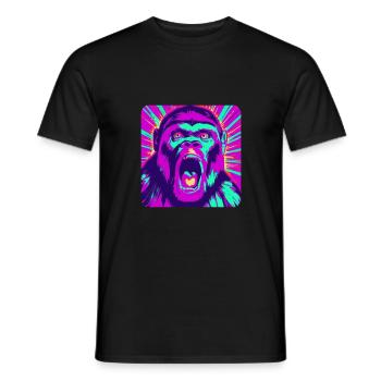 Explore the Abstract Monkey World - Men's T-Shirt - black - Front - AI Model Male 178 light (178cm)