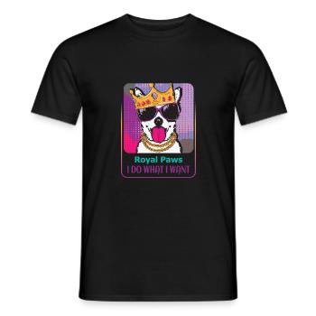 Stubborn Dog King - Men's T-Shirt - black - Front - AI Model Male 178 light (178cm)