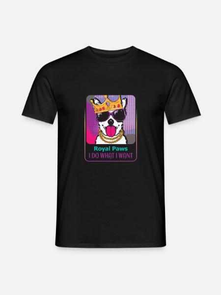 Stubborn Dog King - Men's T-Shirt - black