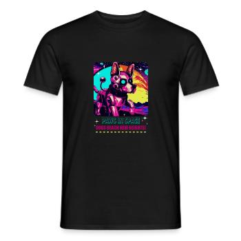 RoboVolt Style: Chien robot - T-shirt homme - noir - Devant - AI Model Male 178 light (178cm)